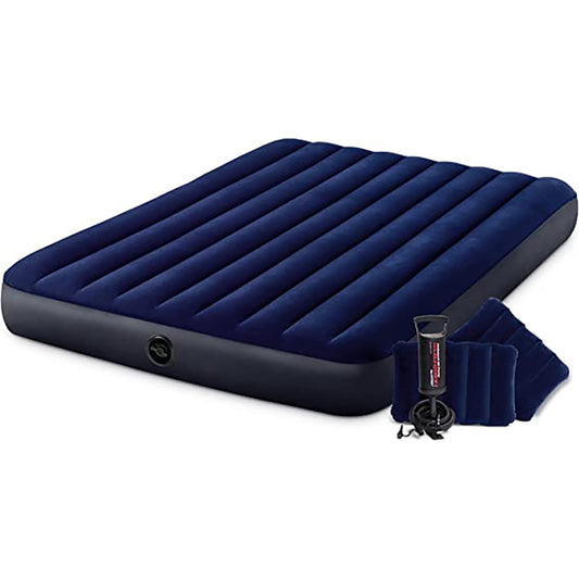 Intex Dura-Beam Classic Downy Airbed W/ Hand Pump 152*203*25Cm S20