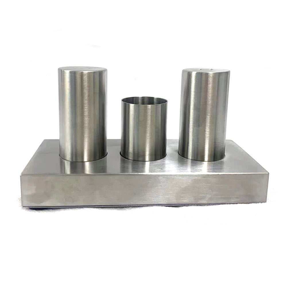 Stainless Steel Salt And Pepper With Stand