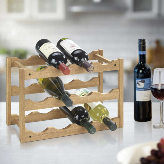 Wooden wine rack NORWAY, 12 bottles by Wenko