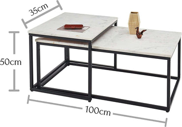 KENO Side Table Set of 2 Marble by Stella Trading - Germany