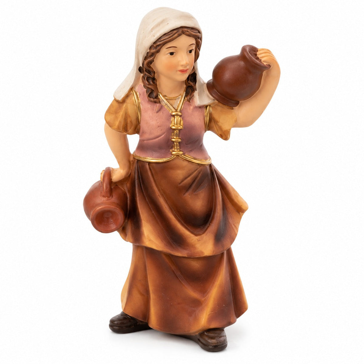 Migros Nativity Woman with Water Jugs Christmas Figurine – Approx. 10 cm