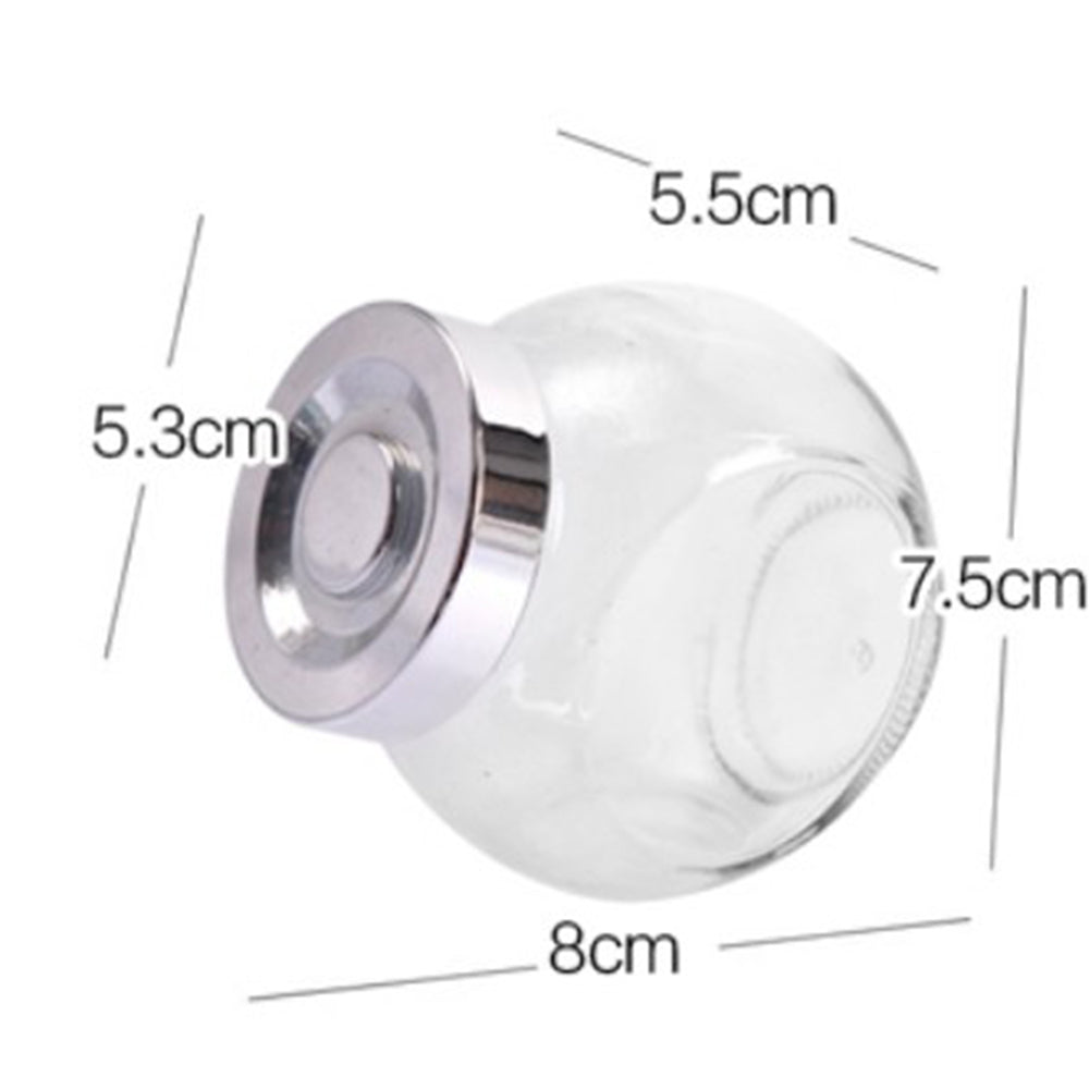 Glass Jar With Silver Lid Set
