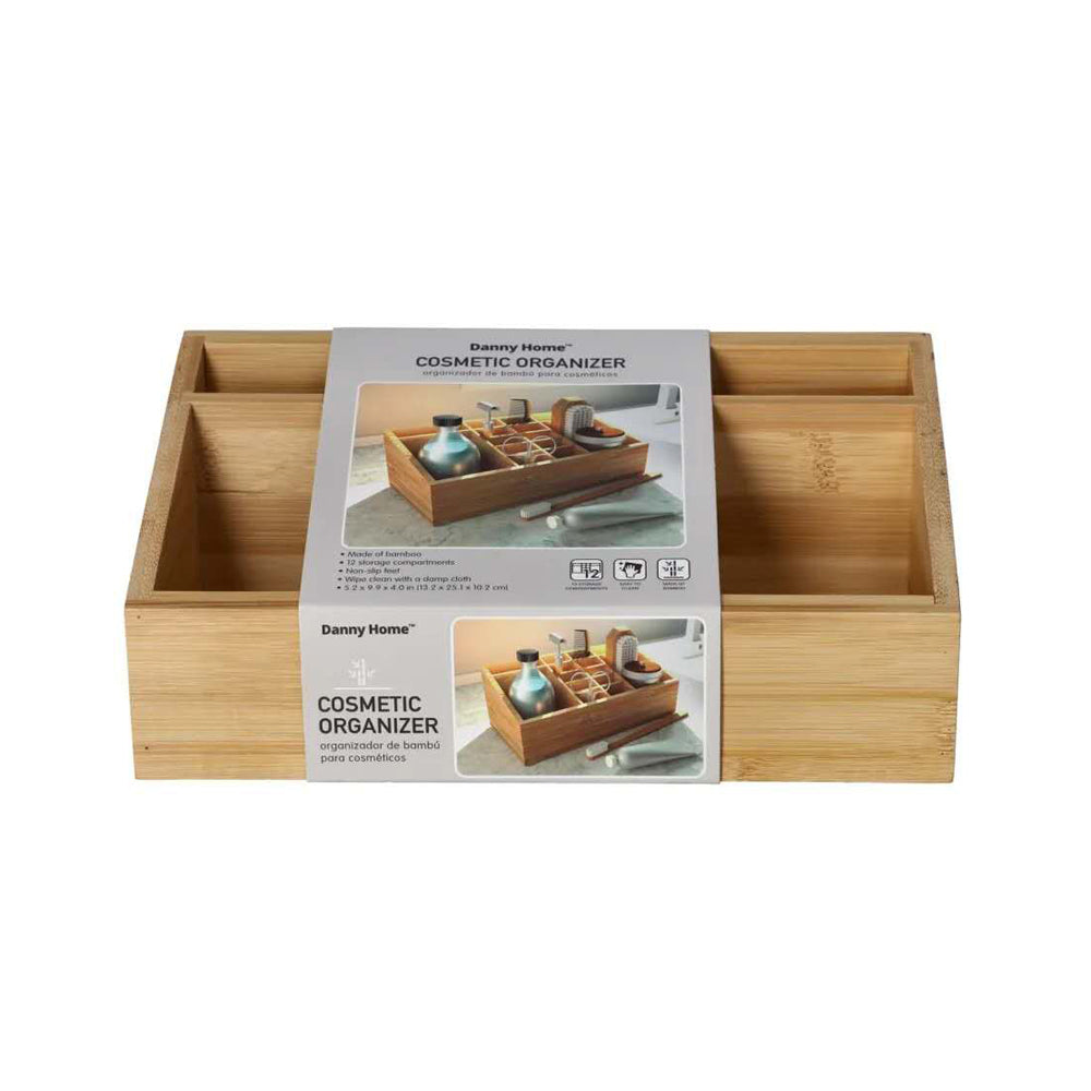 Danny Home Bamboo 12 Compartments Cosmetic Organizer 25cm