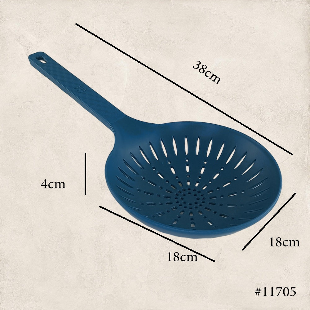 Round Food Scoop Colander Strainer Slotted Spoon with Handle