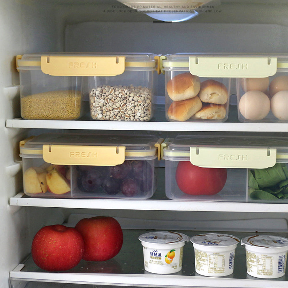 Microwave plastic Food Storage 2 Compartment With Smart Lock Lids 1400ml