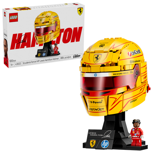 LEGO Editions Scuderia Ferrari HP Lewis Hamilton Helmet LEGO Display Model Set