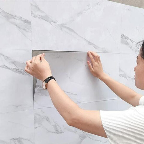 High Gloss Marble Effect PVC Wall Sticker Self Adhesive