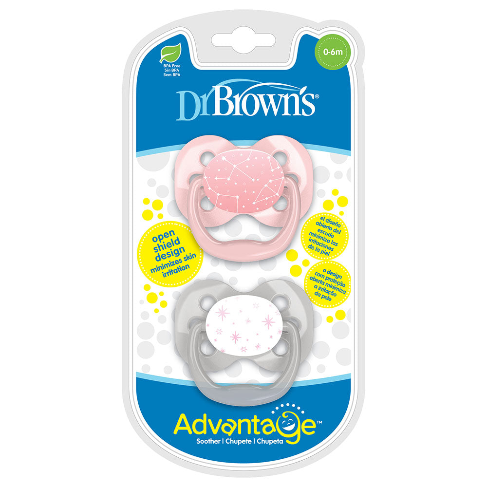 Advantage Pacifiers Stage 1 Pink 2 Pack