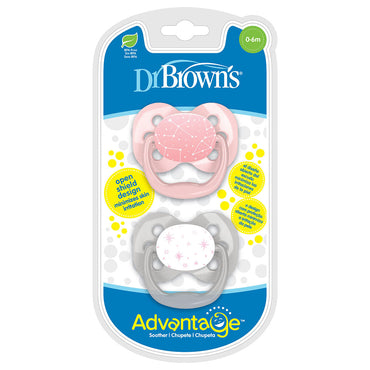 Advantage Pacifiers Stage 1 Pink 2 Pack