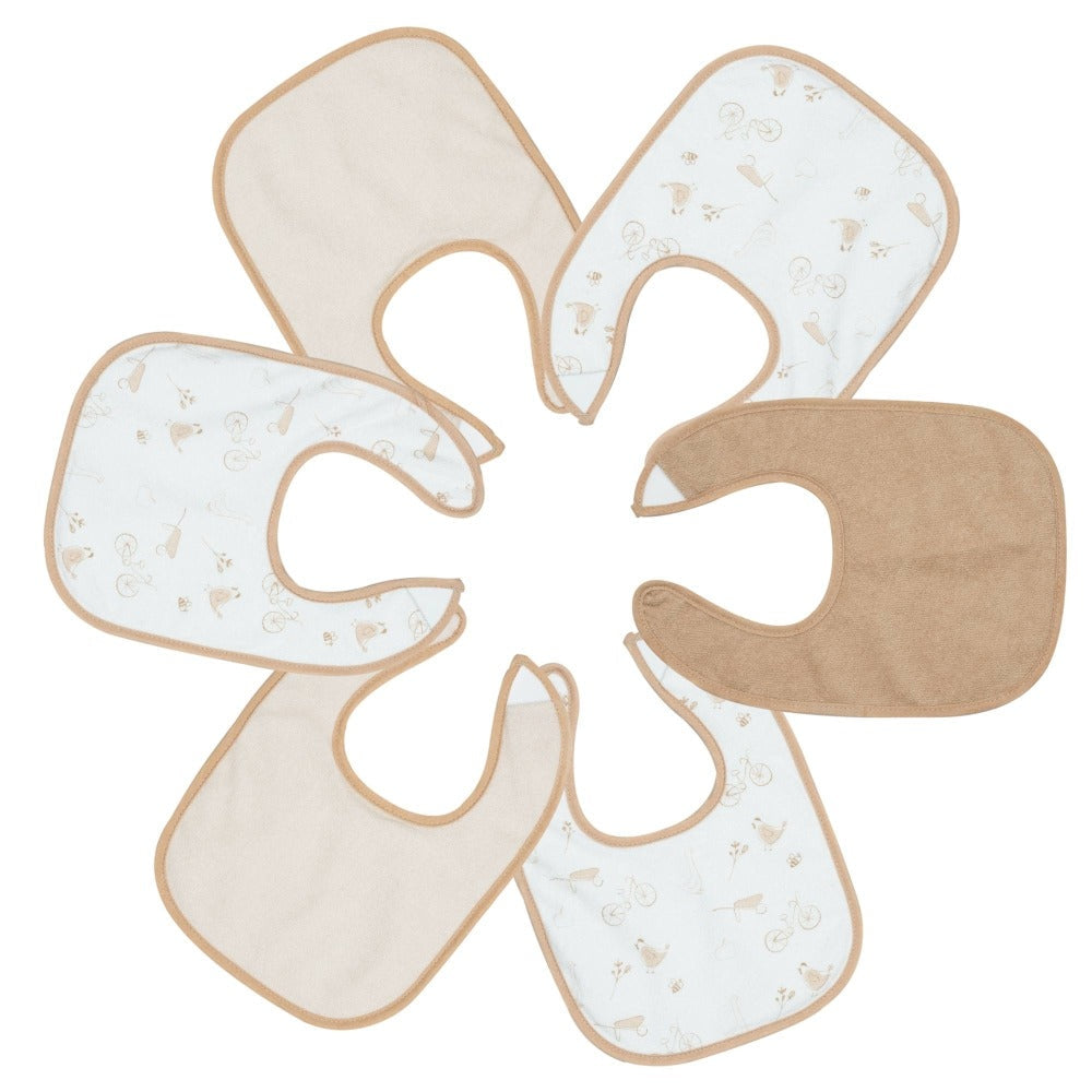 Set of 6 baby bibs - Farm animals