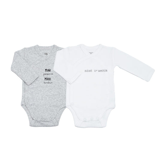 Set of 2 Long-Sleeve Baby Bodysuits