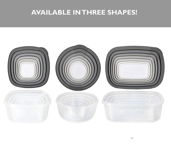 7-Pieces Food Storage Containers with Lids, Easy-Find Nesting Plastic Containers