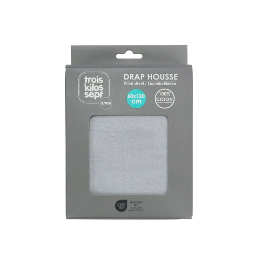 Grey Fitted Crib Sheet (60x120 cm)