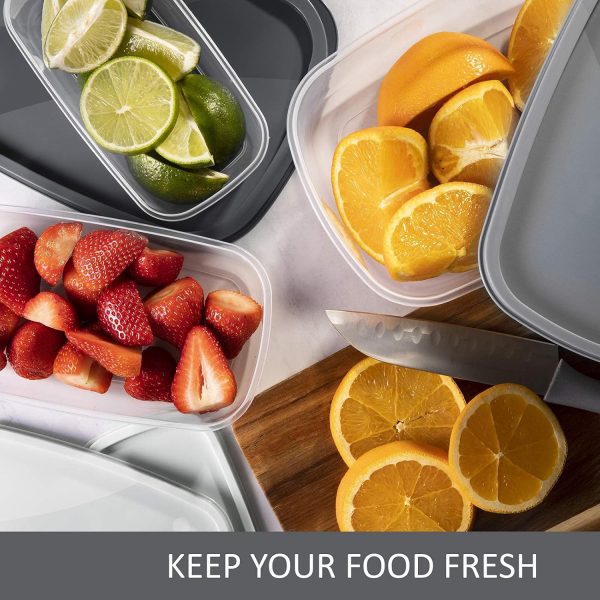 7-Pieces Food Storage Containers with Lids, Easy-Find Nesting Plastic Containers