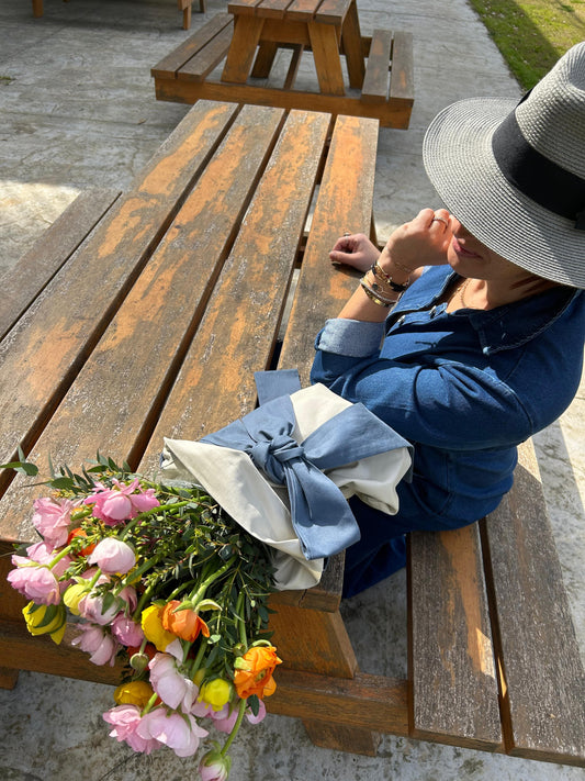 Tote Bag and Flowers