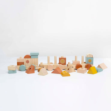 Wooden Block Train Set