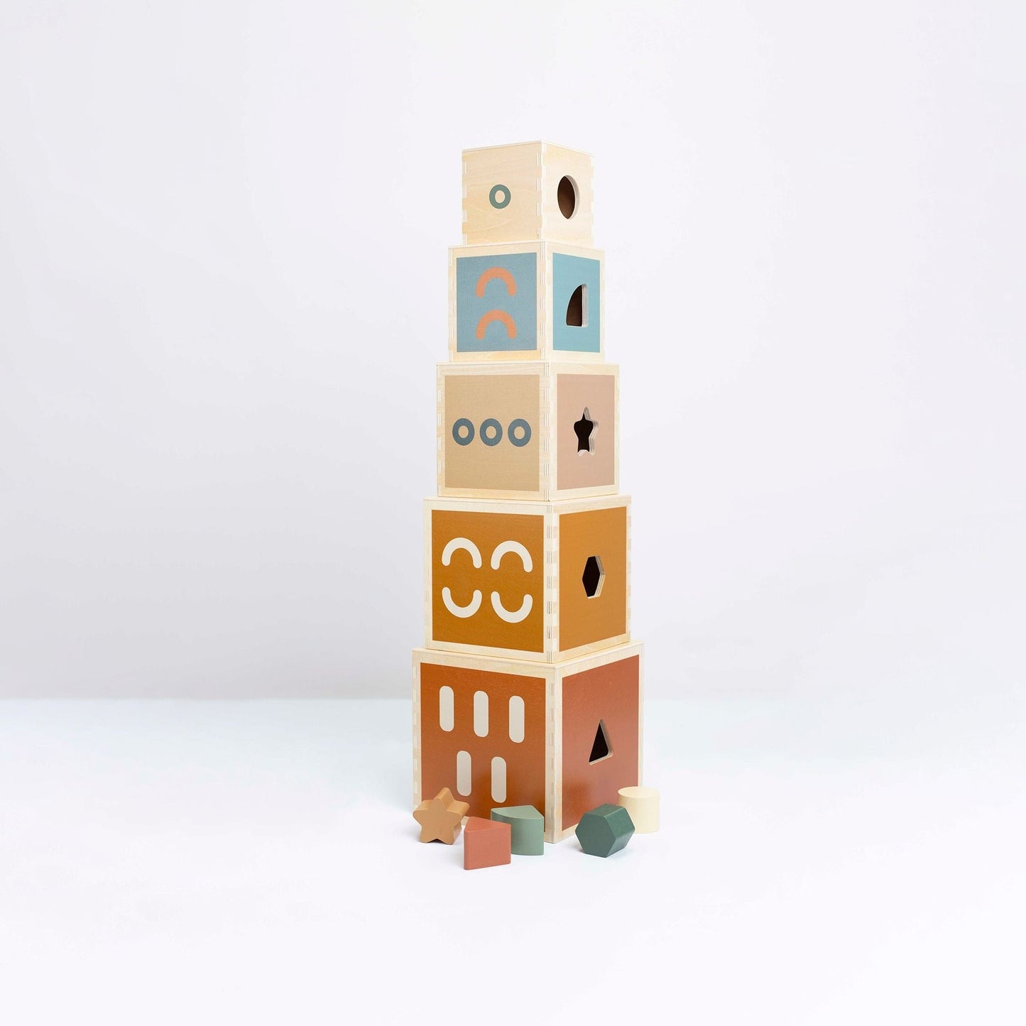 Wooden Shape Sorting & Nesting Toy