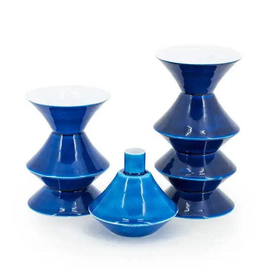 Yack Blue Candle Holder (3 pieces) by By-Boo