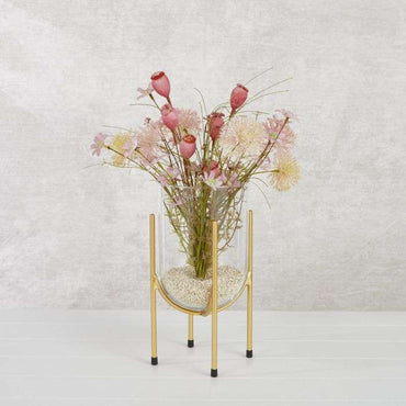 Small Jamey Vase -Gold Stand by Kuno Decoration