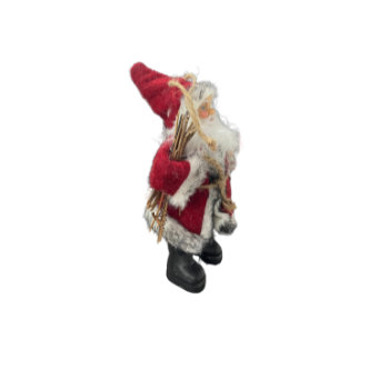 Small Santa Claus Christmas Plush Display / Ornament with brown