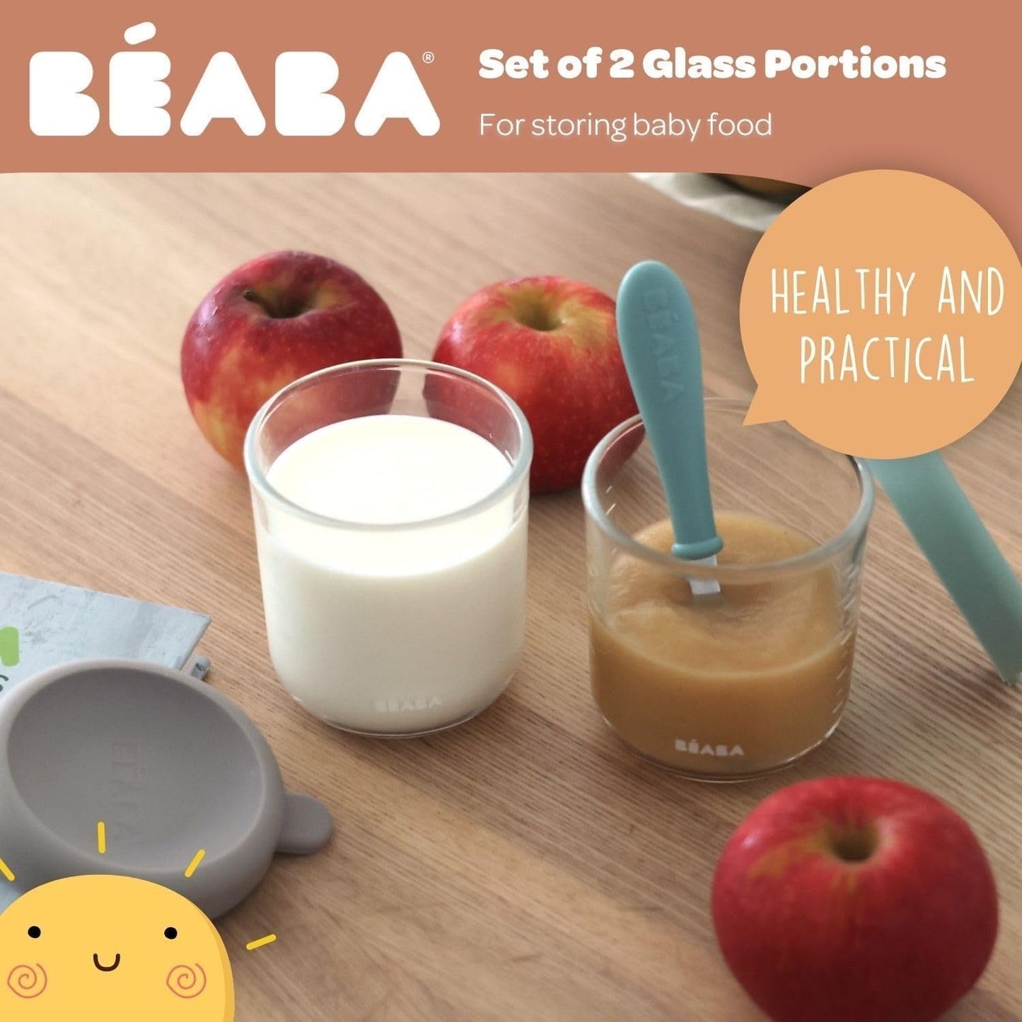 4 Pack Glass Baby Food Jars