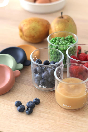 4 Pack Glass Baby Food Jars