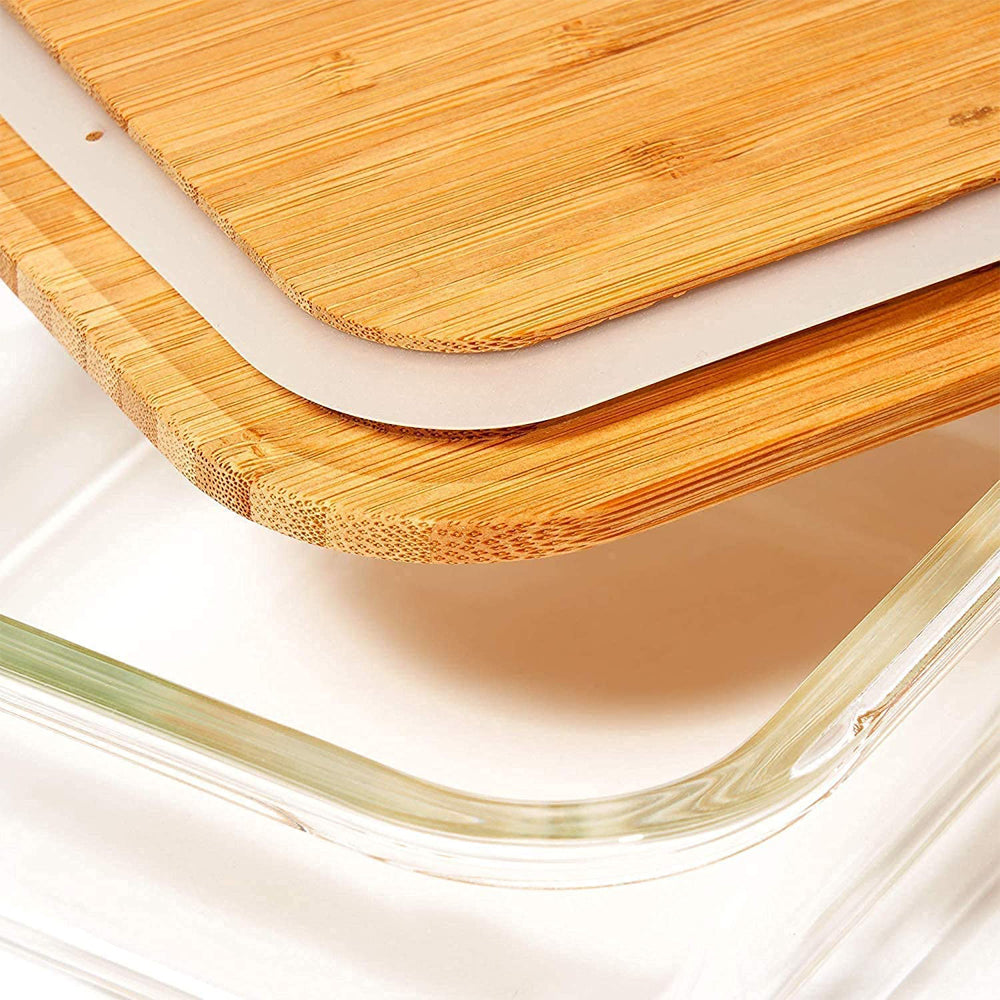 Food Storage Container Glass with Bamboo Lid