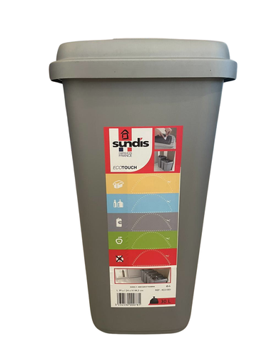 SUNDIS Touch Trash Can – Push-to-Open – 30L