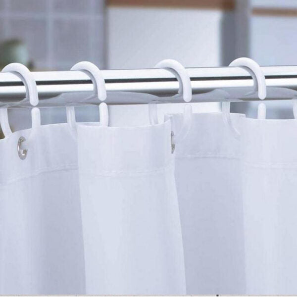 12 Pcs/Set Flexible Plastic Shower Curtain Rings Grey