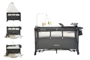 Miila Travel Cot Foldable Playpen With Mobile