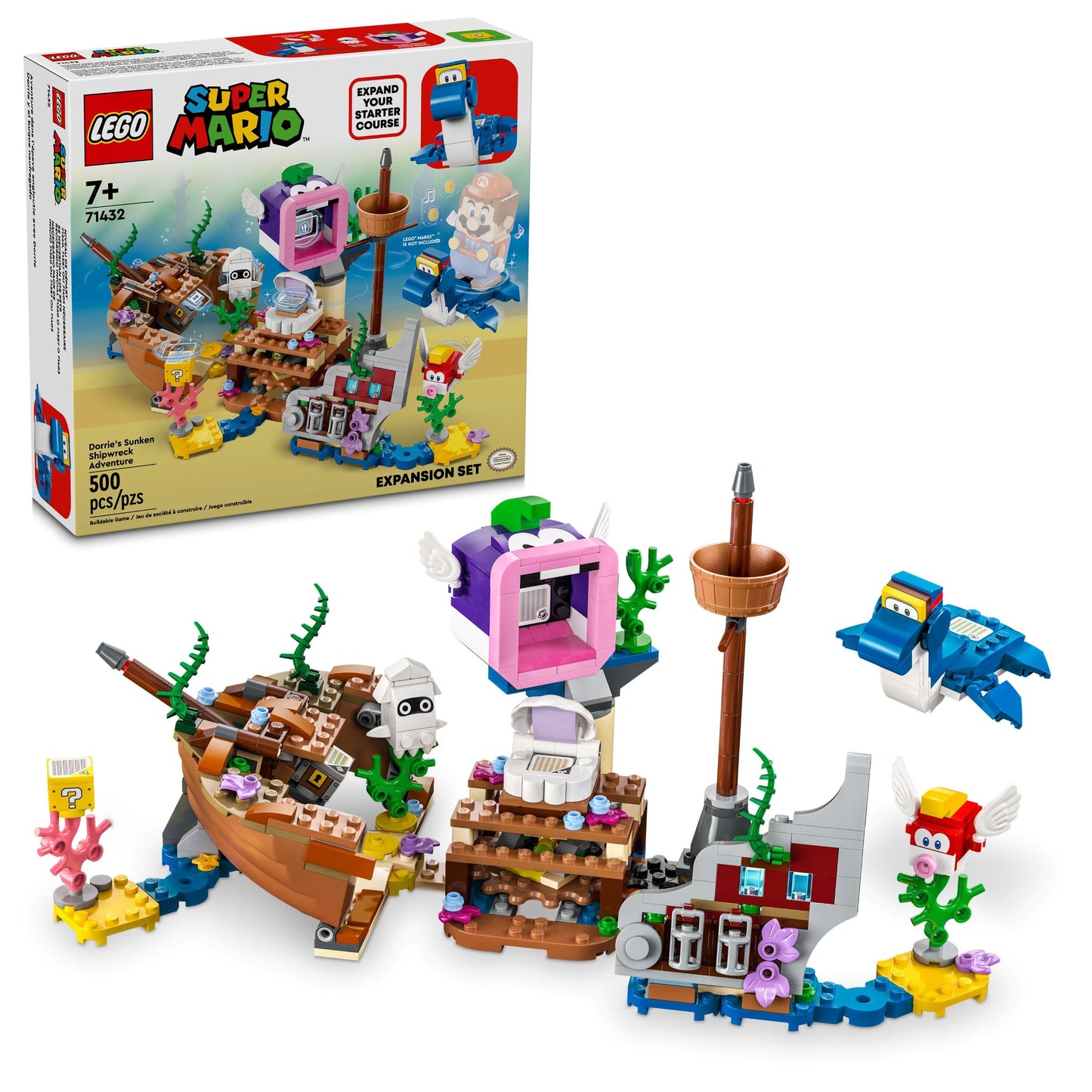 Super Mario Dorrie's Sunken Shipwreck Adventure Expansion Set, 500 pcs