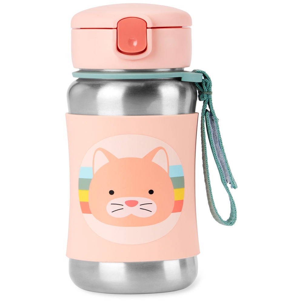Stainless Steel Straw Bottle, Cat