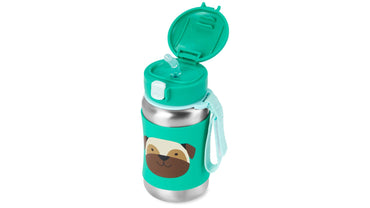 Stainless Steel Straw Bottle, Pug