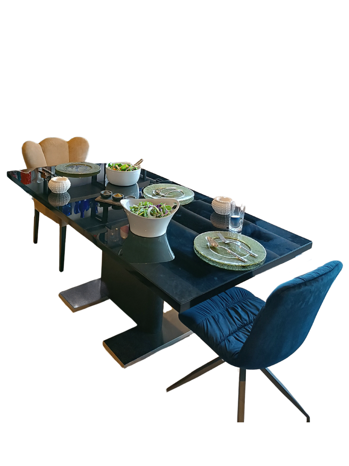 Stanley Dining table-Expandable-Glass Top