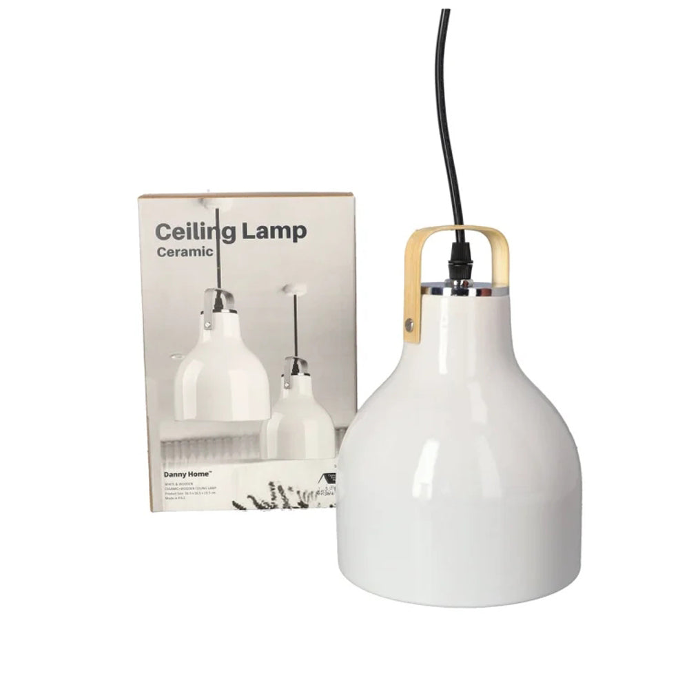 Danny Home White Ceramic Pendant Light 23.5cm