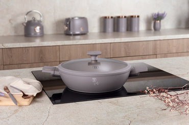 Shallow pot with lid, Taupe