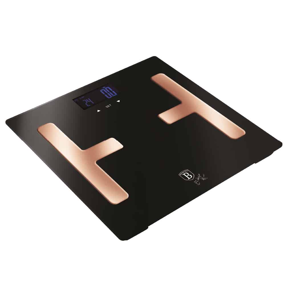 Digital glass bathroom scale with a capacity of 150 kg , Metallic Line Rose Gold Edition