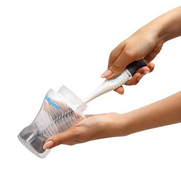 Babyono Bottle & Nipple Brush with Suction Cup – Gray