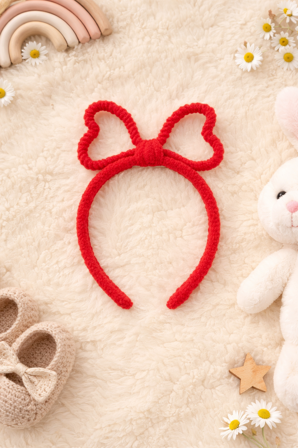 Heart-Shaped Plush Headband – Soft & Playful Style