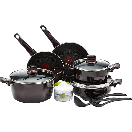 Tefal G6 Resist Intense 12 Pcs Cooking Set, Red, Aluminium