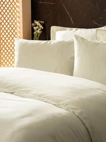 Silk Cotton DOUBLE Duvet Cover Set Ecru 800TC