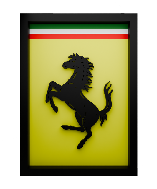 The Prancing Horse Frame WIth 3D-printed Logo