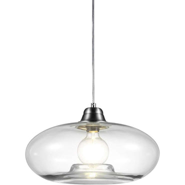 Nino Germany Amber-Toned Oval Glass Pendant Light