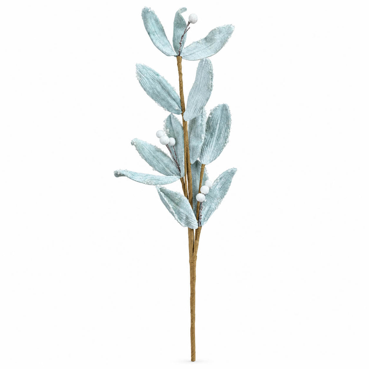 House of Seasons Frosted Velvet Leaf Branch – 60 cm