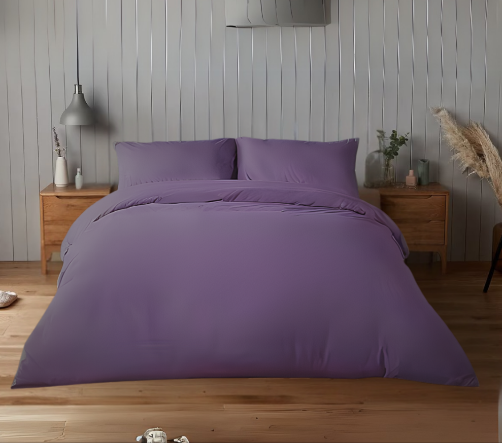 Solid Comfy Plain Duvet Cover Set