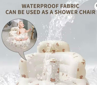 Bear-Print Inflatable Baby Chair