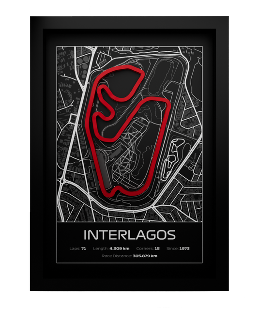 Autódromo José Carlos Pace Frame WIth 3D-printed track