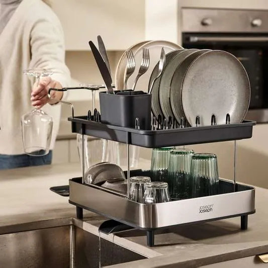 Excel Steel 2-Tier Dish Rack By Joseph Joseph