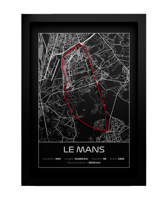 Le Mans Frame WIth 3D-printed track