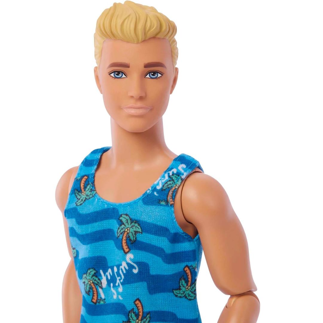 Mattel Barbie Ken Doll with Surfboard and Pet Puppy